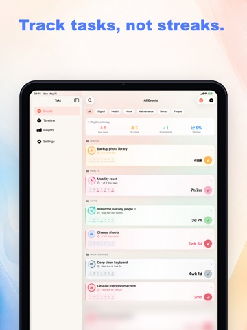 Takt: Recurring Task Tracker iPad screenshot