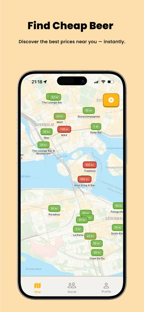 Beerly: Map of beer prices - Food & Drink App | MWM