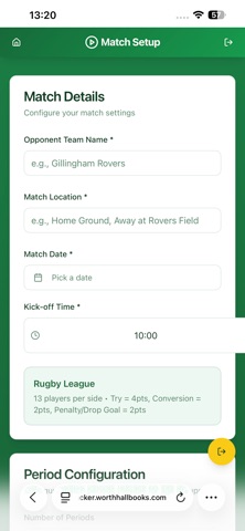 Grassroots Rugby Team Tracker screenshot