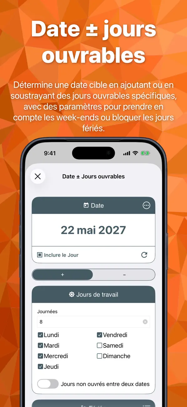 Screenshot #3 pour Date Calculatrice