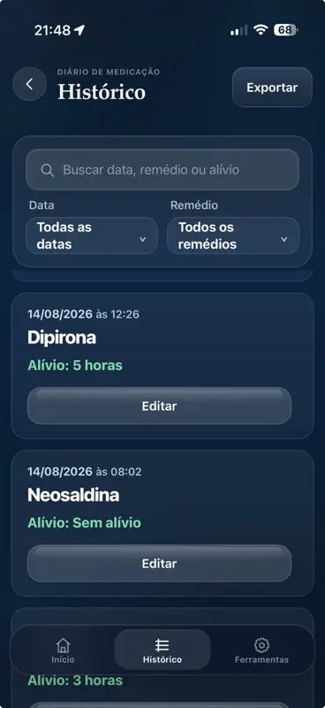 Diário de Medicação screenshot 1 of 5