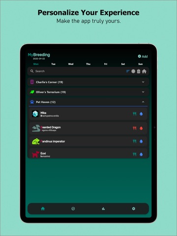 Terrarium Tracker iPad screenshot