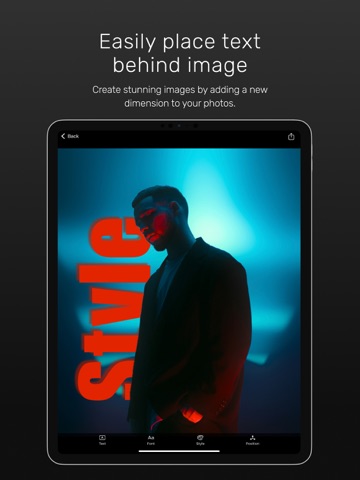 Text Behind Image - Tebi iPad screenshot