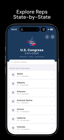 US Congress Explorer screenshot