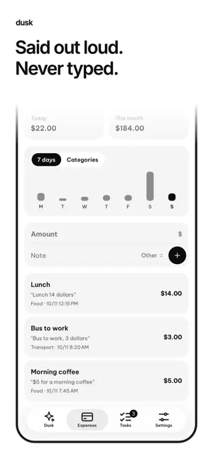 Dusk: Expense Tracker & To-Do screenshot 2