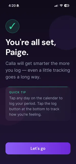 Calla: Period Tracker screenshot 1