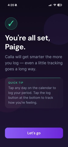 Calla: Period Tracker Screenshot 1 of 5