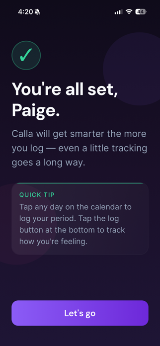 Calla: Period Tracker Screenshot 1 of 5