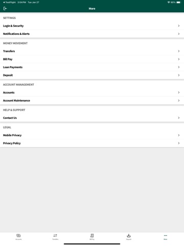 Great Southern Bank Mobile iPad screenshot