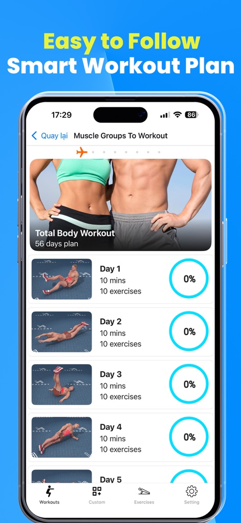 Home Workout - Fitness Planner - Users benefit from easy-to-follow, structured workout plans, complete with daily exercise breakdowns and progress tracking for each session.