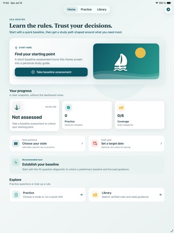 USA National Boater Exam iPad screenshot