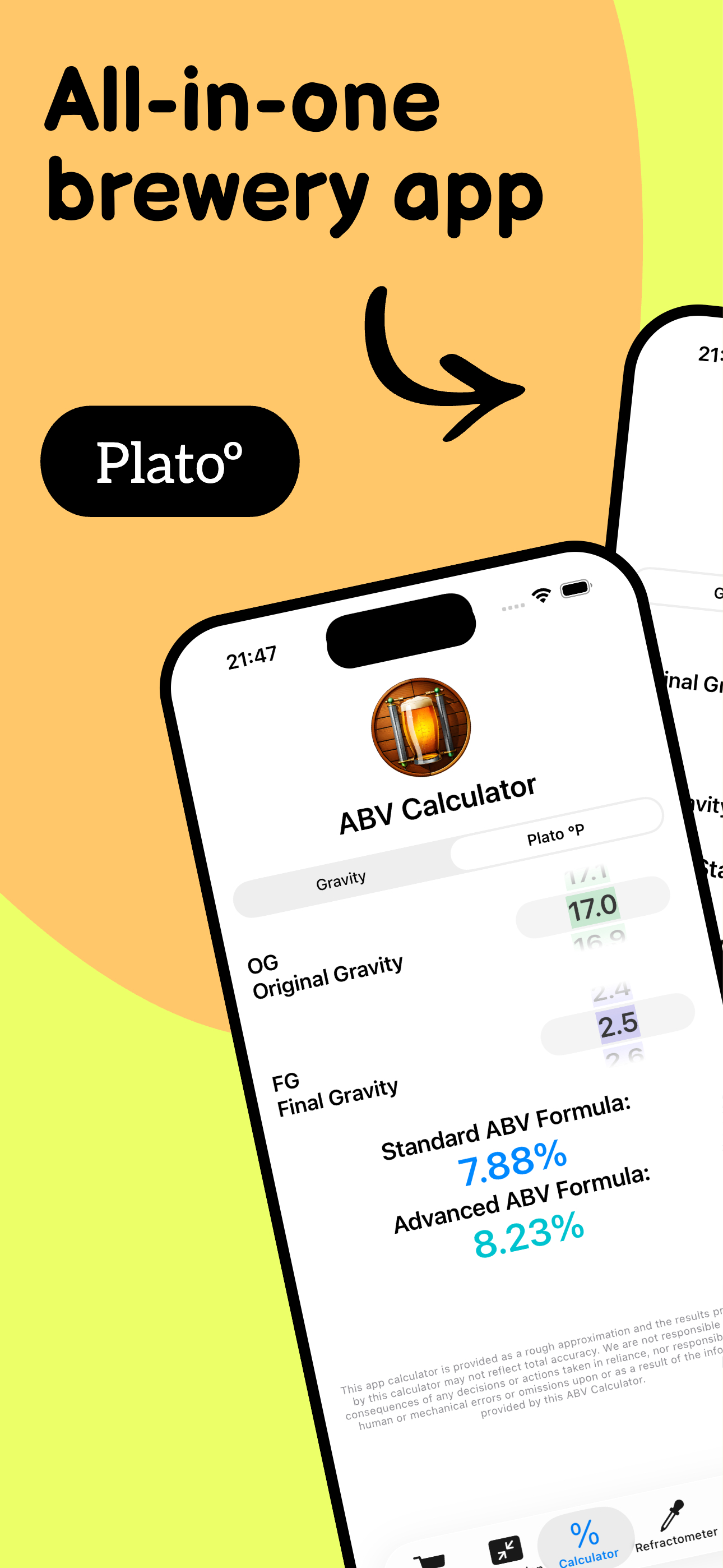 ABV Calculator Gravity & Plato