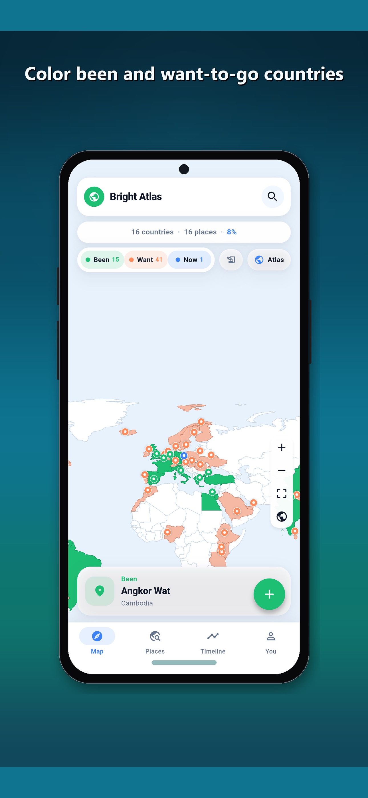 Screenshot 1 of Bright Atlas: Travel Tracker