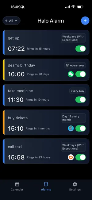 Halo Alarm: Work & Holiday screenshot 2