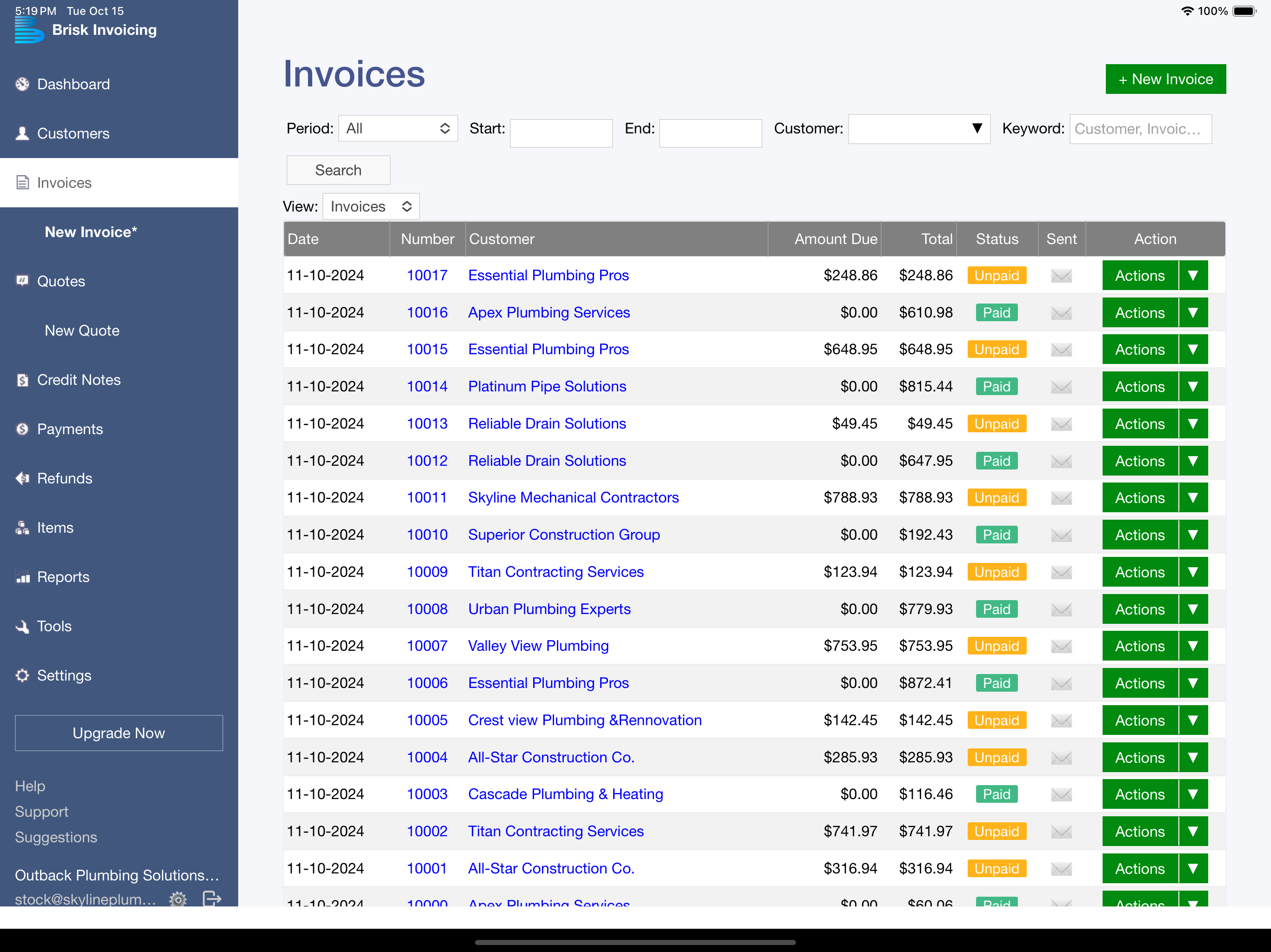 Brisk Invoicing