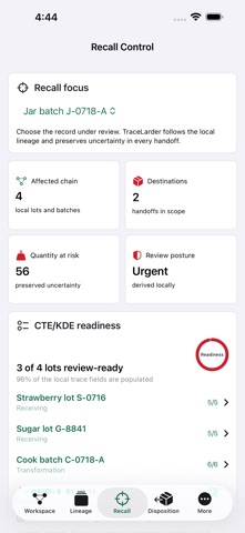 TraceLarder: Batch Recall screenshot