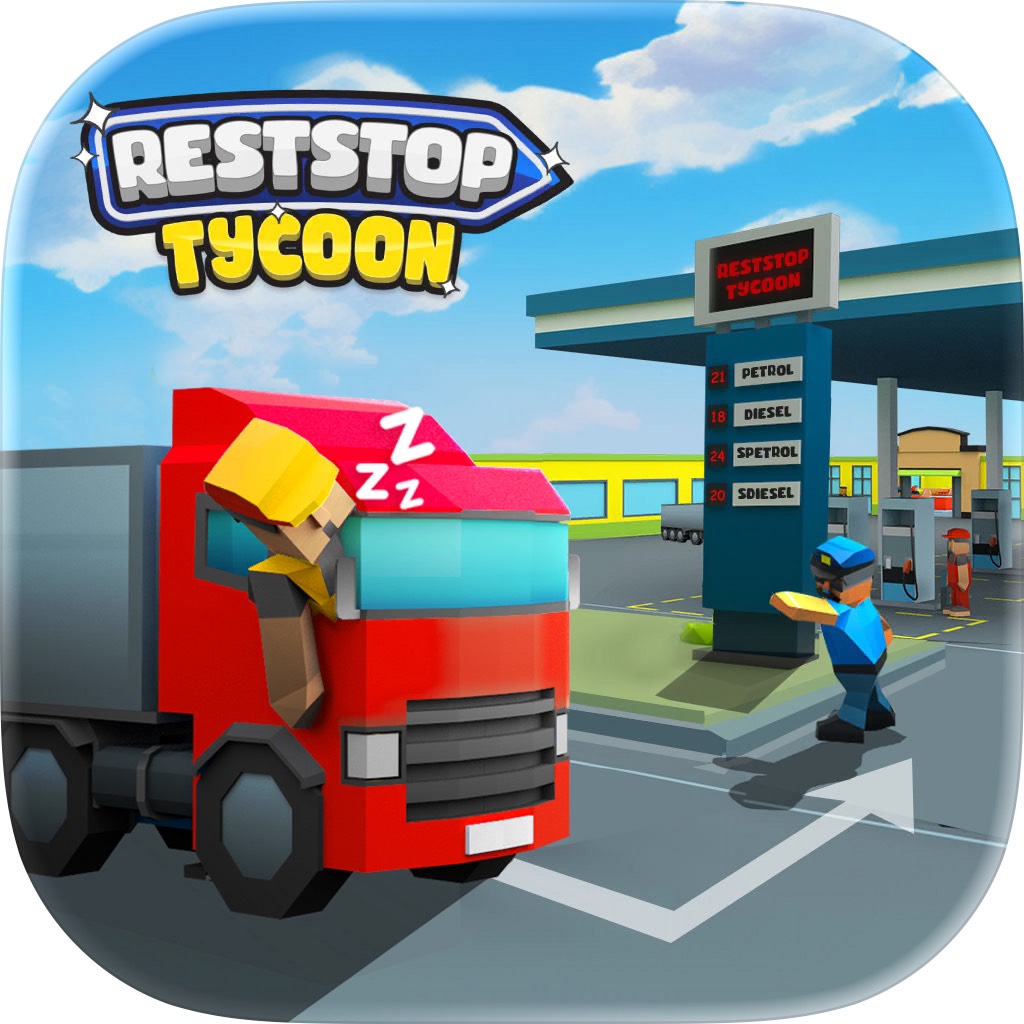 Apple App Store cover for Rest Stop Tycoon Idle Games