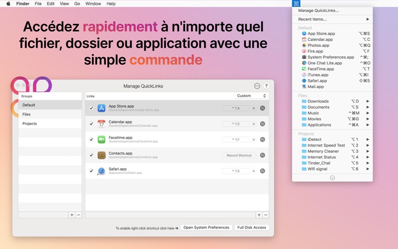 Screenshot #1 pour Shortcuts App : QuickLinks