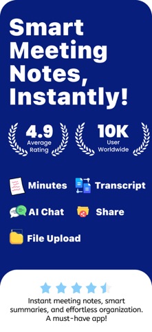 MinuteWise: AI Note Taker Screenshot 1 of 6