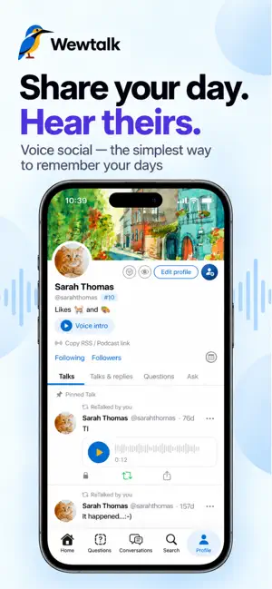 Wewtalk - Voice Social Network screenshot 1