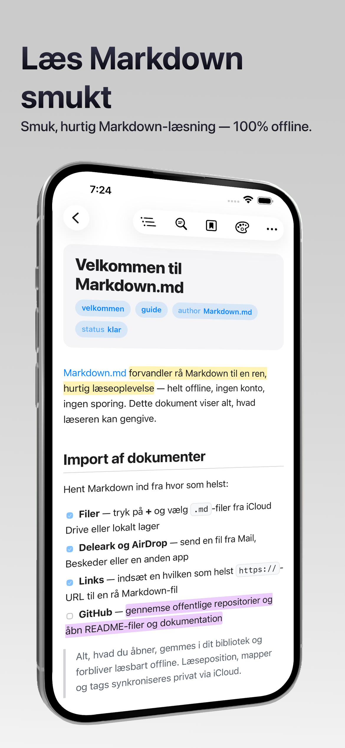 Markdown.md - Læser — Laes Markdown, smukt
