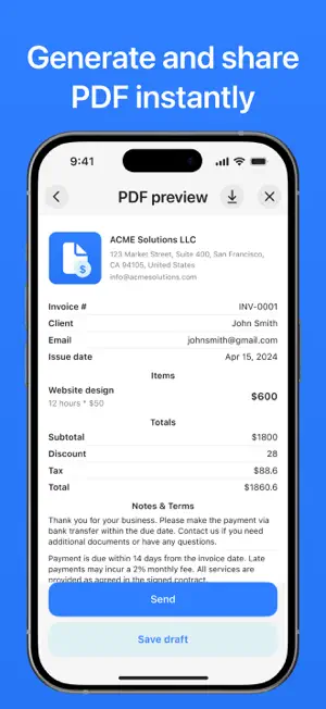 Invoices & Estimates Maker screenshot 3