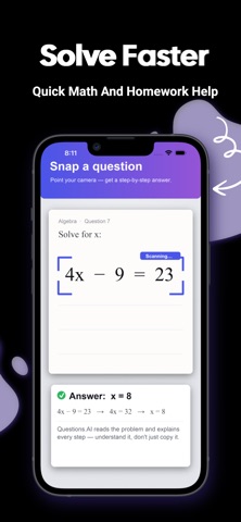 QuestionsAI-Photo Solver iPhone screenshot