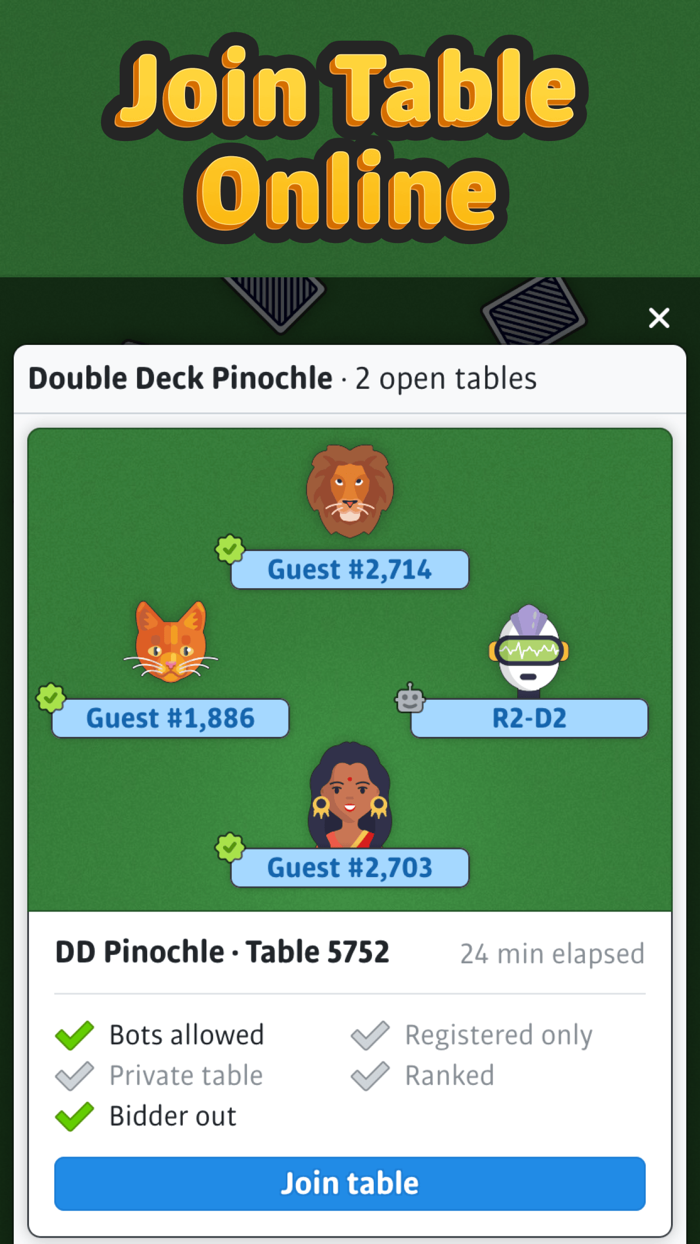 Double Deck Pinochle ‣