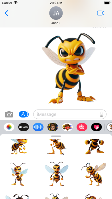 Screenshot 4 of Angry Wasp Stickers App