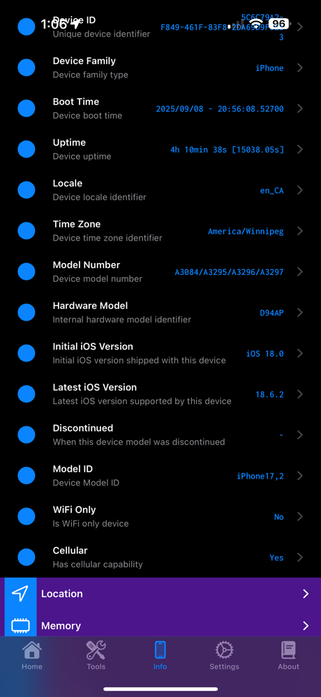 Lirum Device Info screenshot 1