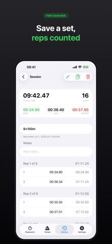 TapSplit – Coach Stopwatch Screenshot 4 of 8