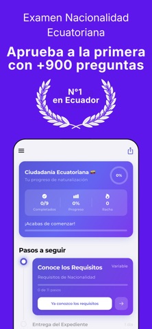 Examen Ciudadanía Ecuador iPhone screenshot