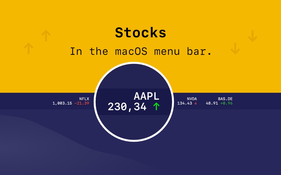 #1. StockMonitor: Menu bar ticker (macOS) 由: Lukas Wuerzburger