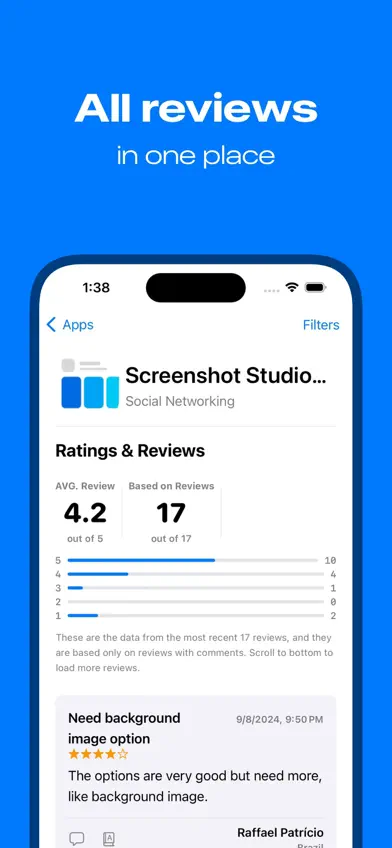 App reviews - StoreReviewKit screenshot 2