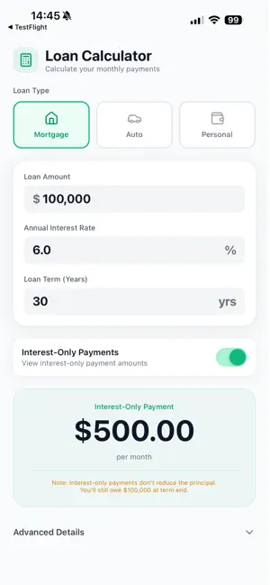 Loan Calculator - Home & Auto screenshot 1