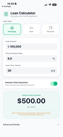 Loan Calculator - Home & Auto screenshot