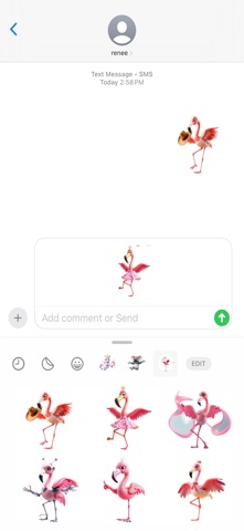 Dancing Flamingo Stickers iPhone screenshot