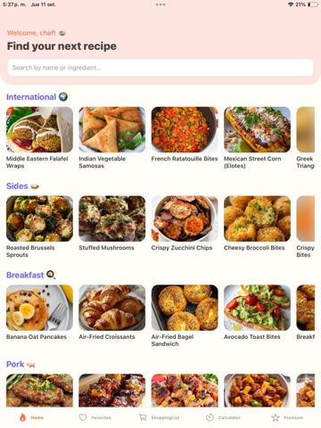 Air Fryer Meal Recipes App iPad screenshot