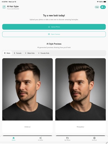 AI Hair Styler iPad screenshot