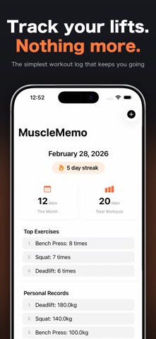 MuscleMemo - Workout Log Screenshot 1 of 5