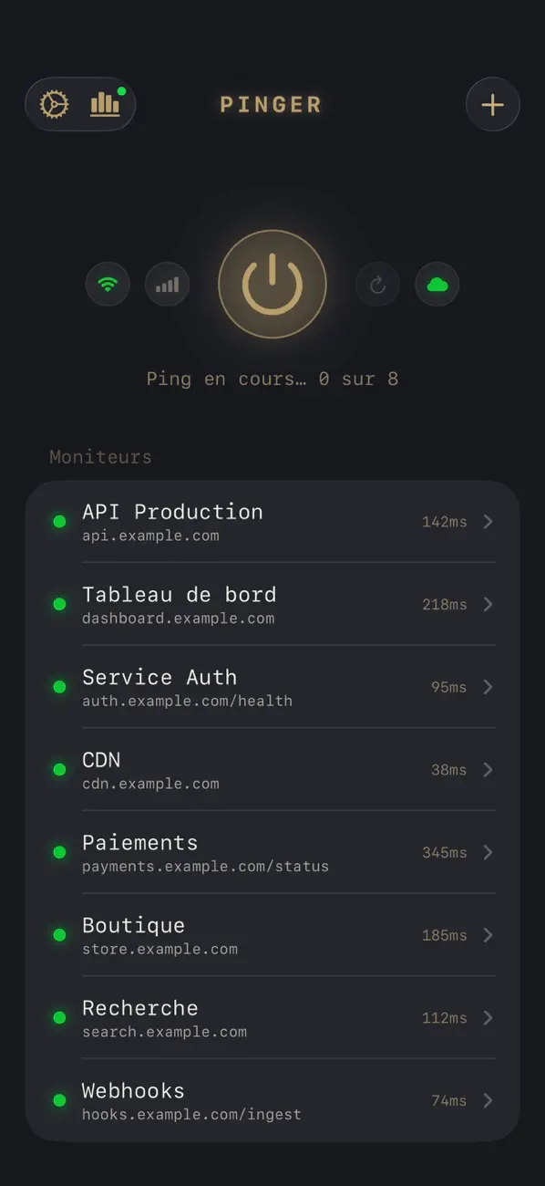 Screenshot #1 pour Scott's Pinger: Moniteur Site