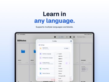 BBnotes: AI Notes & PDF Tutor iPad screenshot