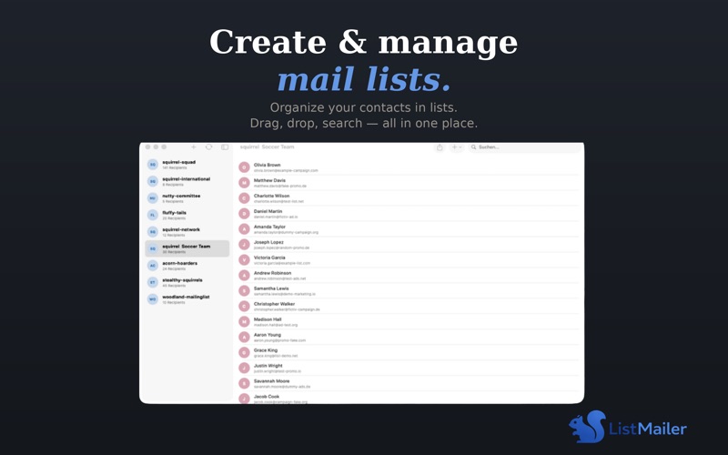 ListMailer Email Groups screenshot