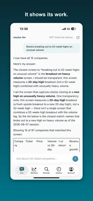 stocks-llm: ai stock research screenshot 2