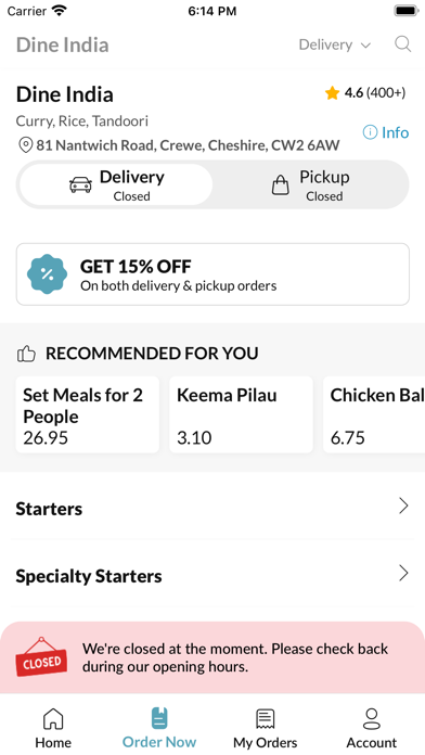 Dine India Crewe Screenshot