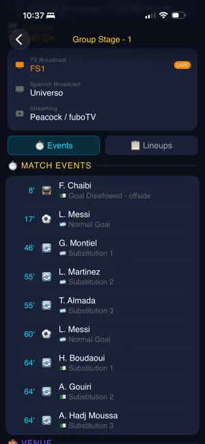 World Cup Scores screenshot 2