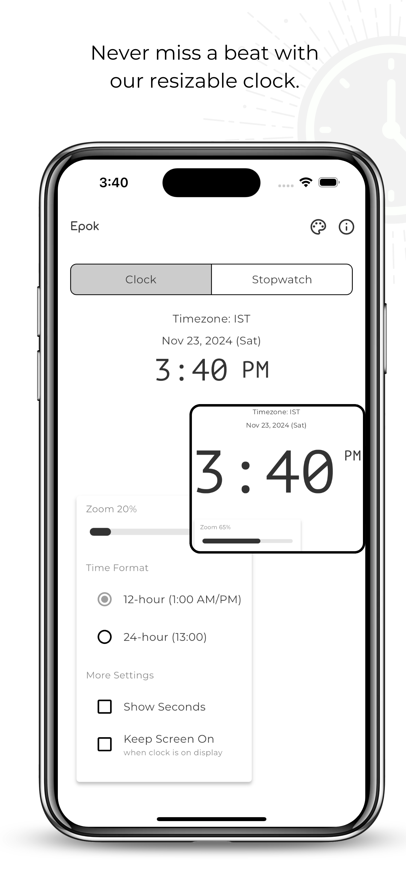 Epok: Resizable Clock & More screenshot 2