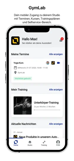 Screenshot von GymLab auf dem iPhone 1
