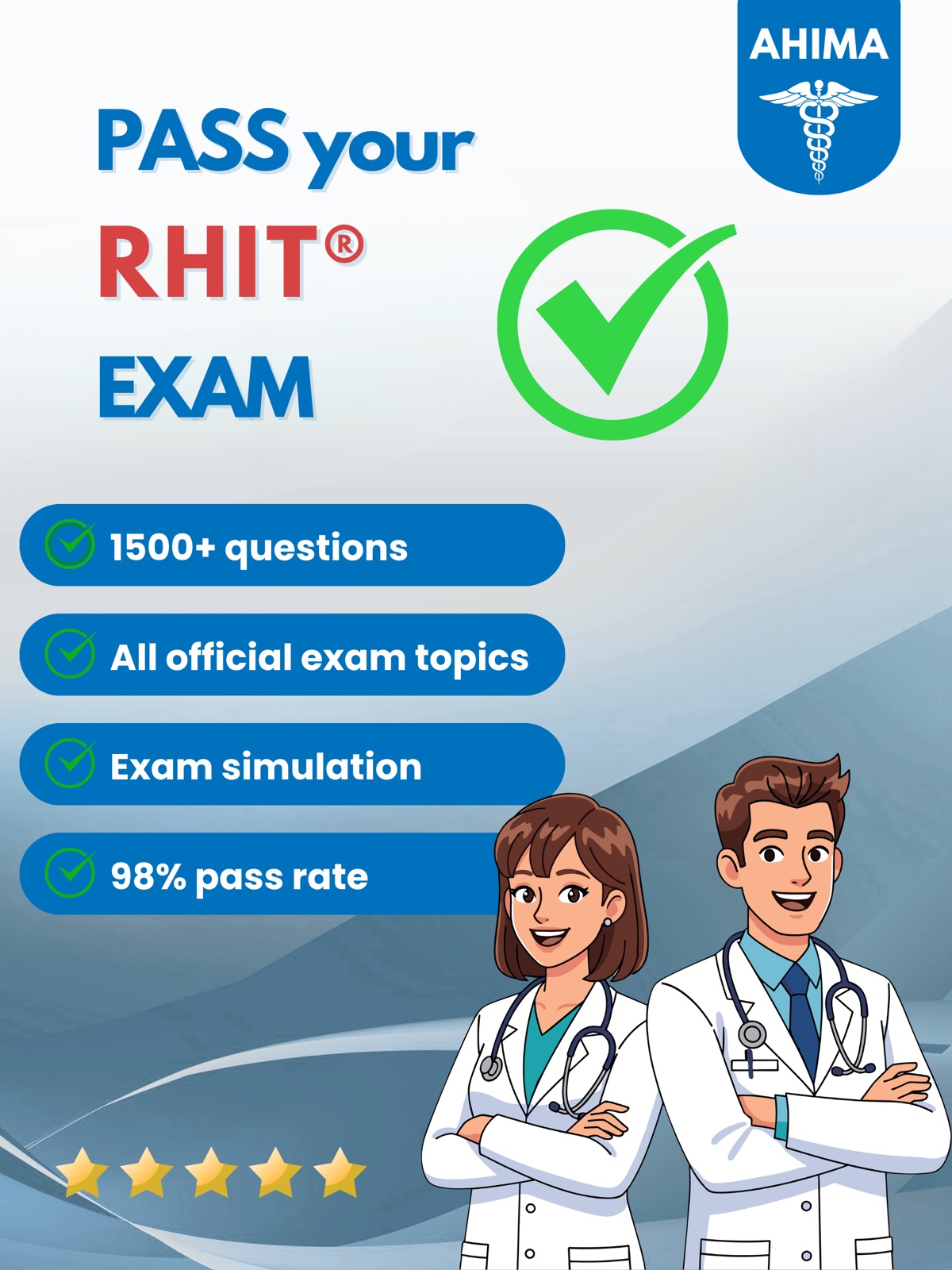 AHIMA RHIT Exam Prep Test 2026 ipad screenshot 1