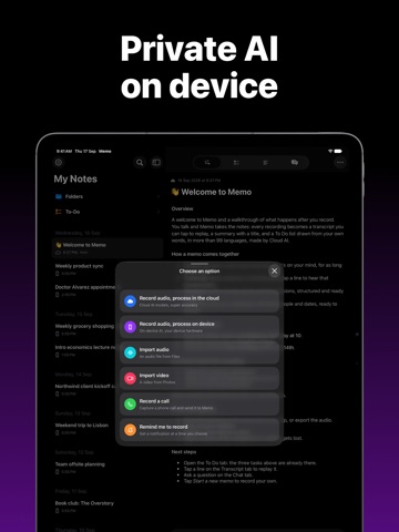 Memo - Transcribe Voice Notes iPad screenshot 4